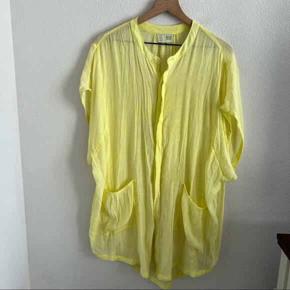Anthropologie Tops - Anthropologie Saturday Sunday Kendra Oversized Tunic Yellow Button-Front S